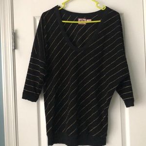 Lucky Black Shirt with Gold Stripes